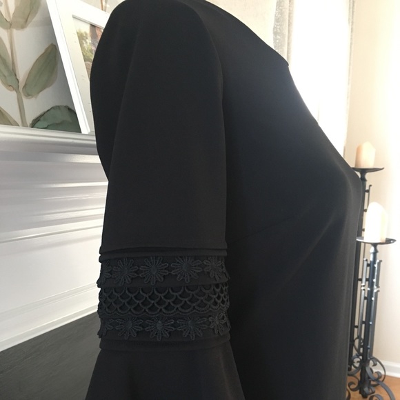 Calvin Klein Black Dress 3/4 Bell Sleeves - Picture 3 of 7